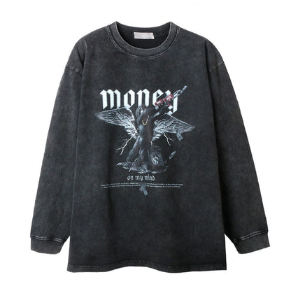 Money First Distressed Long-sleeved T-shirt - Premium other from Eclipse Rings - Just $29.99! Shop now at Eclipse Rings